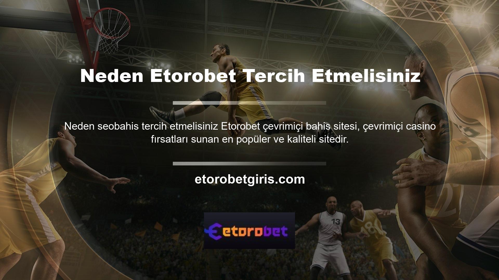 Etorobet web sitesi bahislerinizi oynamanıza ve hızlı bir şekilde kar elde etmenize olanak sağlar